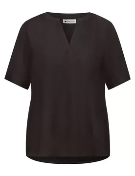 QR Splitneck blouse w turn-up female - 40 - FashionsVida