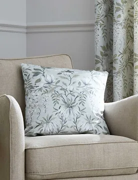 Velvet Parterre Cushion Green Mix - Laura Ashley - FashionsVida