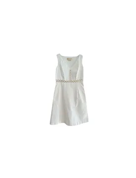 White Oxford cotton short dress - Michael Kors - FashionsVida