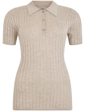Totême Silk & Cashmere Ribbed Polo Sweater for Women