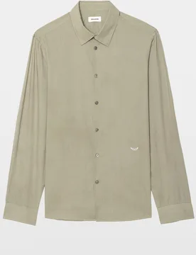 Zadig & Voltaire - Camisa de velo de hombre de algodón de manga larga bordada - Zadig & Voltaire - FashionsVida