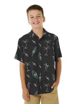 Chemise à Manches Courtes Eternal Shred Washed Black 10 Années Garçon