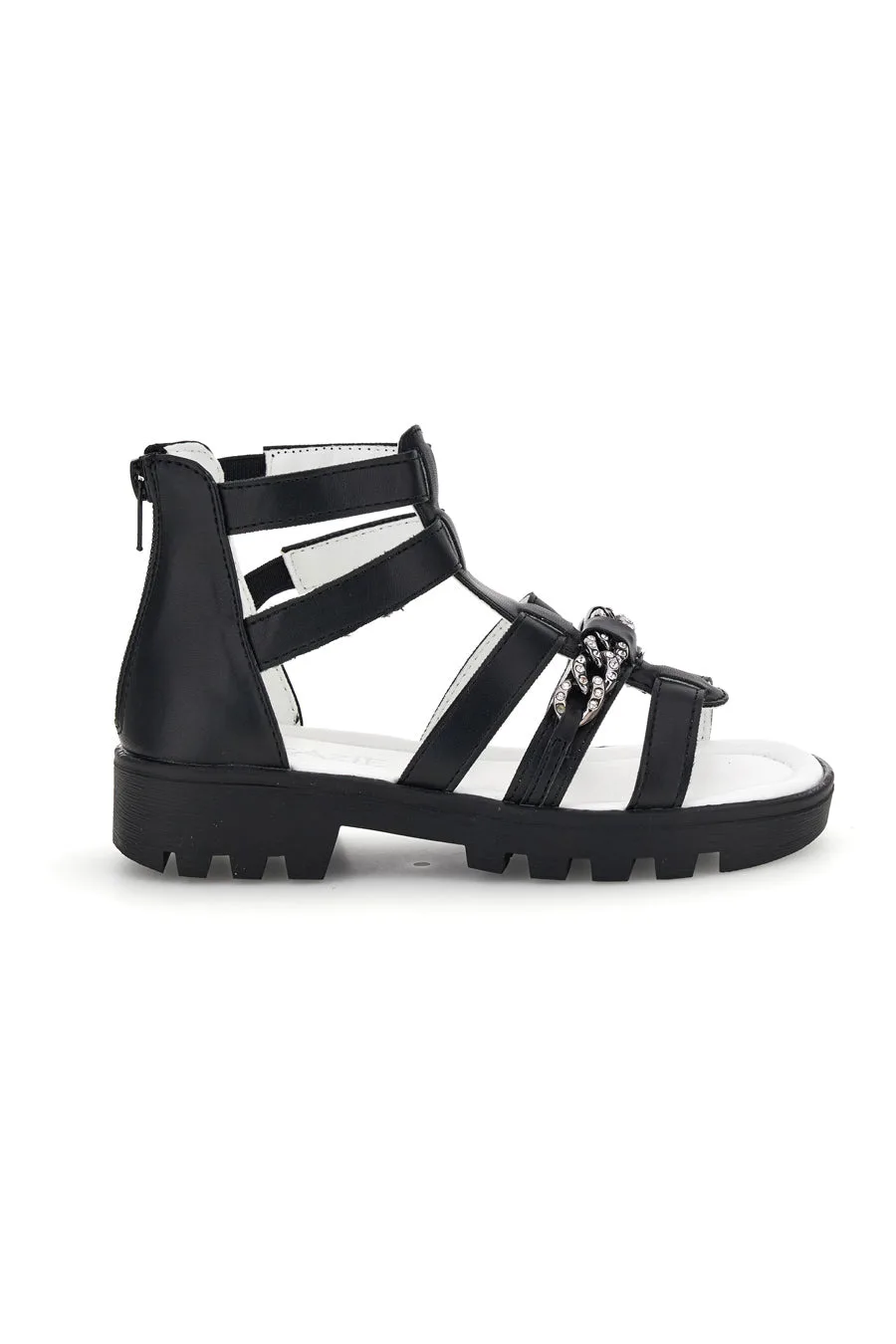 Sandali neri con morsetto e cerniera 14355 33 - GRAZIE GIRL - FashionsVida
