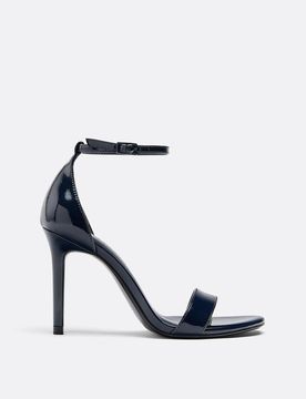 Lackleder-Sandalen mit Absatz BLAU 38