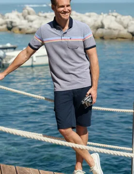Platzierter Streifen H Polopique S male - XXL - FashionsVida