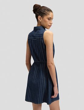 Slim Sveless Mini Denim Dress Indigo Rush Größe XS female