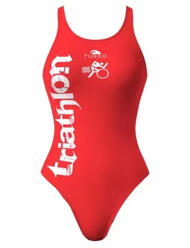 Triathlon Pro Resist Swimsuit Red / White 3XL Women - TURBO - FashionsVida