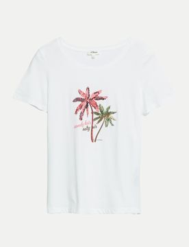 RED LABEL Regular-Fit T-Shirt mit Frontprint Weiß 44