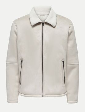 Kunstlederjacke Beige XL