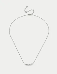 Platinum Plated Bar Necklace Silver female