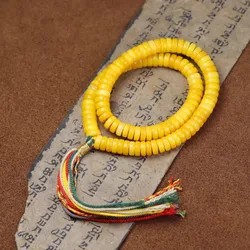 Natural amber-colored yellow camel bone prayer decorative pill beads DIY hand-held items