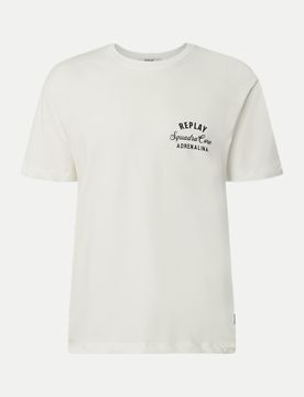 T-Shirt mit Label-Print Weiß L