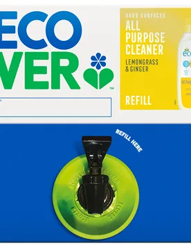 All-Purpose Cleaner Refill Bag in a Box - Lemongrass & Ginger - 15L - Ecover - FashionsVida