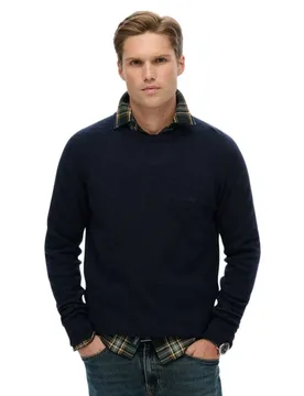 Pull Wool Blend Charred Navy Marl M - Superdry - FashionsVida