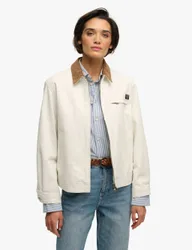 Cotton Rich Twill Cord Collar Utility Jacket White female