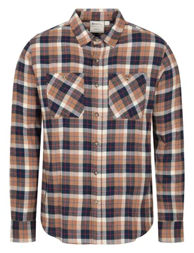 Maine Mens Flannel Long Sleeve Shirt - Orange - Orange - Size: 3XL - Animal - FashionsVida