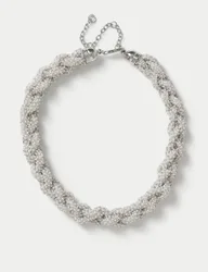 Pearl Jelly Plaited Necklace Silver female