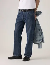 Relaxed Straight Leg 5 Pocket Jeans Dark Blue Denim male