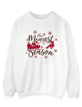 Women's Mickey Mouse Sleigh Sweatshirt in White Size: Large - White - Size: L - Disney - FashionsVida