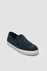 Almer Suede Mens Navy Loafers - Blue - Size Uk 7