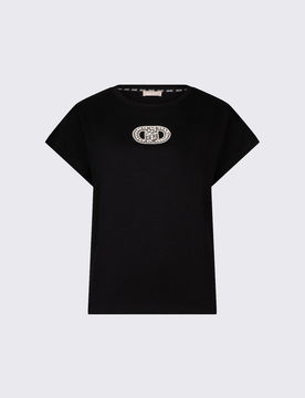 T-shirt con dettaglio donna nero