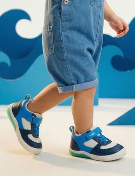 Sneakers con suola LED luminosa e soletta in pelle - multicolor