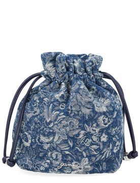 Ganni Blue Tapestry Denim Pouch