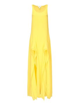 Vestito Lungo Con Volant In Georgette