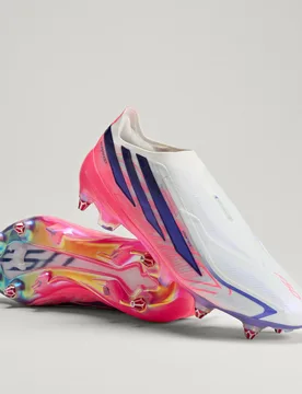 F50 Hyperfast Elite Laceless Soft-Ground Football Boots 46 Cloud White / Solar Purple / Solar Turbo - Adidas - FashionsVida