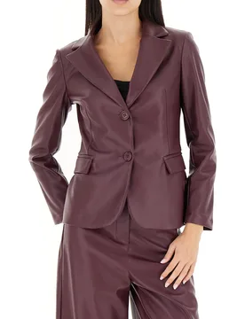 Blazer similpelle BORDEAUX XL - Rinascimento - FashionsVida