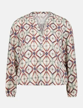 Blusenshirt mit Knopfleiste Mehrfarbig 46 - Cartoon - FashionsVida
