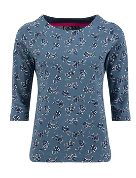 Weird Fish Rachel Printed Jersey T-Shirt Size 22 - new-arrivals all new-arrivals womens women women all-womens women tshirts-and-tops women tshirts-an - Adriatic Blue - FashionsVida