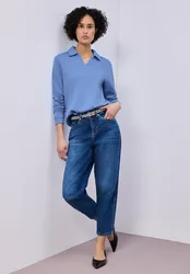Sweatshirt mit Kragen female Blau