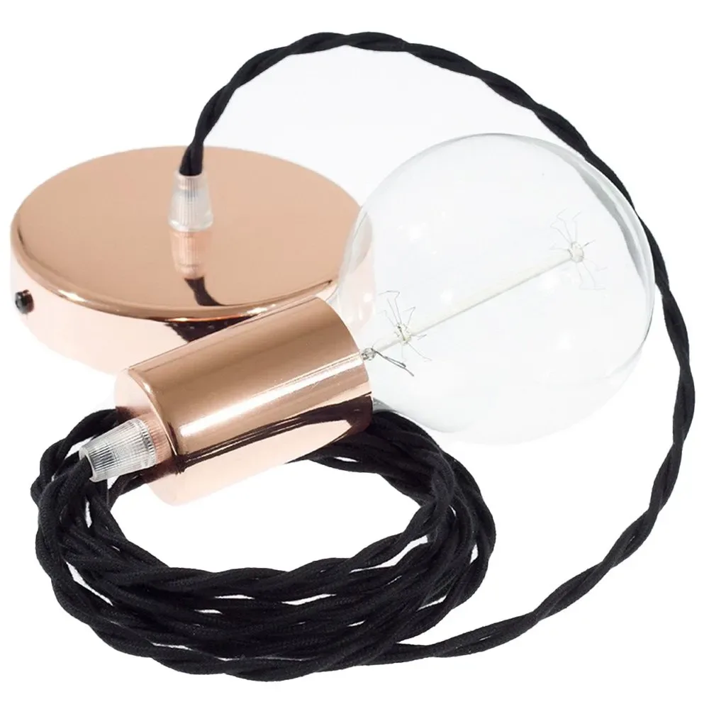 Cables Suspension Luminaire Tc04 1 M Black / Copper One Size - Creative - FashionsVida