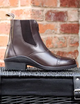 Tivoli Unisex Leather Paddock Zip Boots - - Size: 10.5 - Brogini - FashionsVida