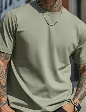 Camiseta de manga corta de verano para hombres, de unicolor, cómoda y transpirable - Shein - FashionsVida