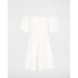 Vestido corto con mangas abullonadas