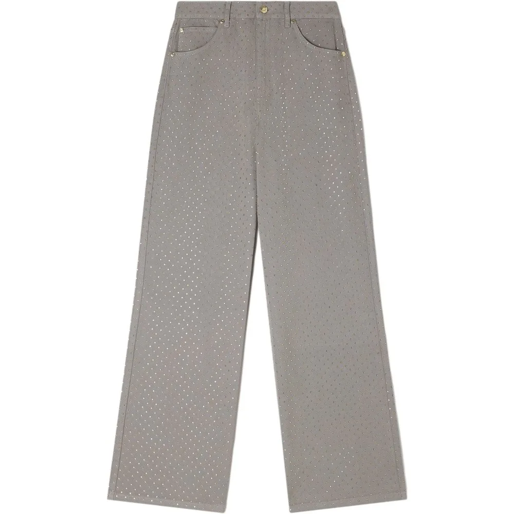 Vaqueros rectos de mujer con strass talle normal - sandro - FashionsVida