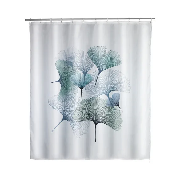 Anti-Schimmel Duschvorhang Ginkgo, Textil (Polyester), 180 x 200 cm, waschbar - WENKO - FashionsVida