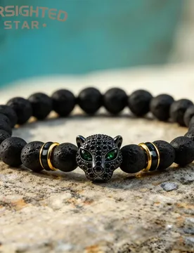 Farsighted Star Men Bracelet Black Lava Healing Balance Bead Spiritual Energy Buddha Natural Stone Yoga Bracelet Leopard Head - Aliexpress - FashionsVida