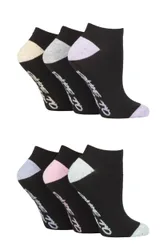 Women's 6 Pair Performance Trainer Socks Black 4-8 Ladies - Black - Size: Small