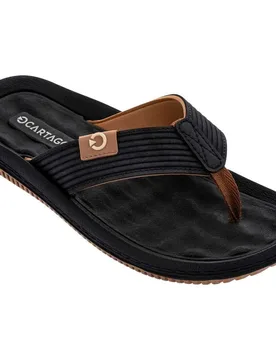 Dunas Vi Flip Flops Beige / Black / Brown UK 5-6 Men - Cartago - FashionsVida