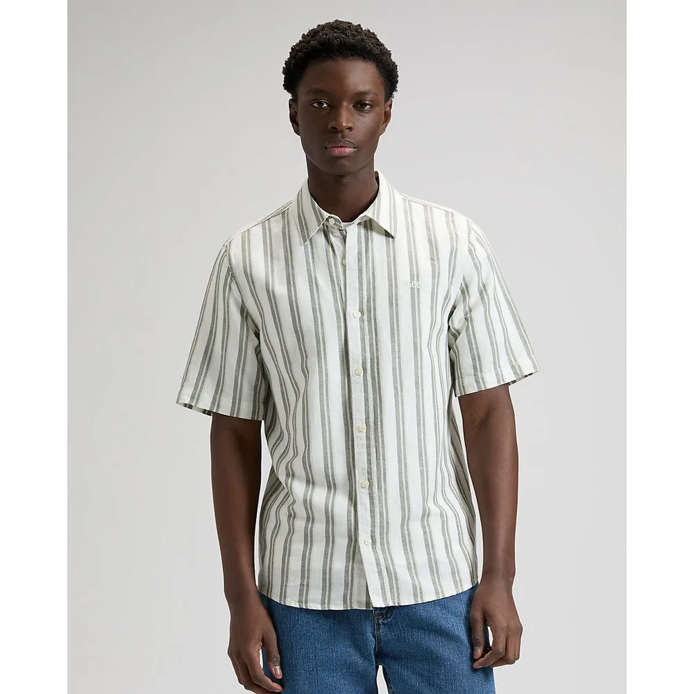 Camisa de hombre de manga corta a rayas de corte regular - Lee - FashionsVida
