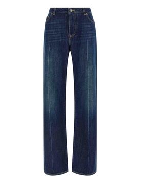 Jeans Trompe Loeil plissettati elasticizzati
