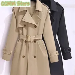 Trench Coat Women's Suit Collar Coat New Spring Autumn Female Long Jacket Waist Temperament Popular Windbreaker Overcoat
