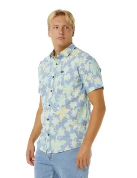 Chemise à Manches Courtes Sessions Faded Denim M