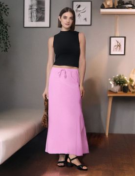 Gonna midi con laccio - rosa