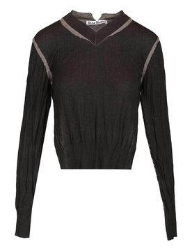 Maglione stropicciato con scollo a V