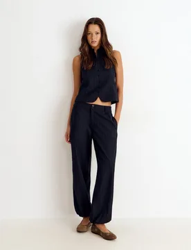 Pantalón ancho de mujer de rayas - Brownie - FashionsVida