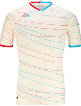 T-shirt à Manches Courtes Loin Real Valladolid Cf 24/25 Kombat Pro White Antique / Red / Blue Light XL - Kappa - FashionsVida